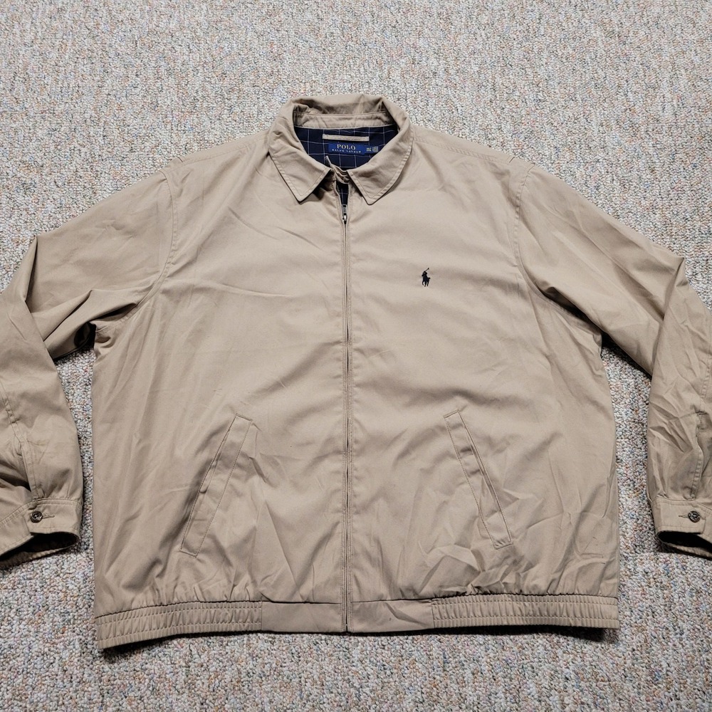 Polo Ralph Lauren Mens‎ 3XLT Tan Beige Bi-Swing Jacket Windbreaker Big and Tall